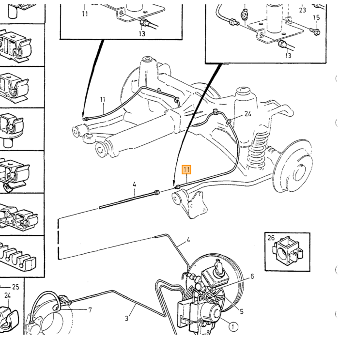 Volvo Type d'entraînement du tuyau de frein : pas pour 4WD Volvo piece no 3546365