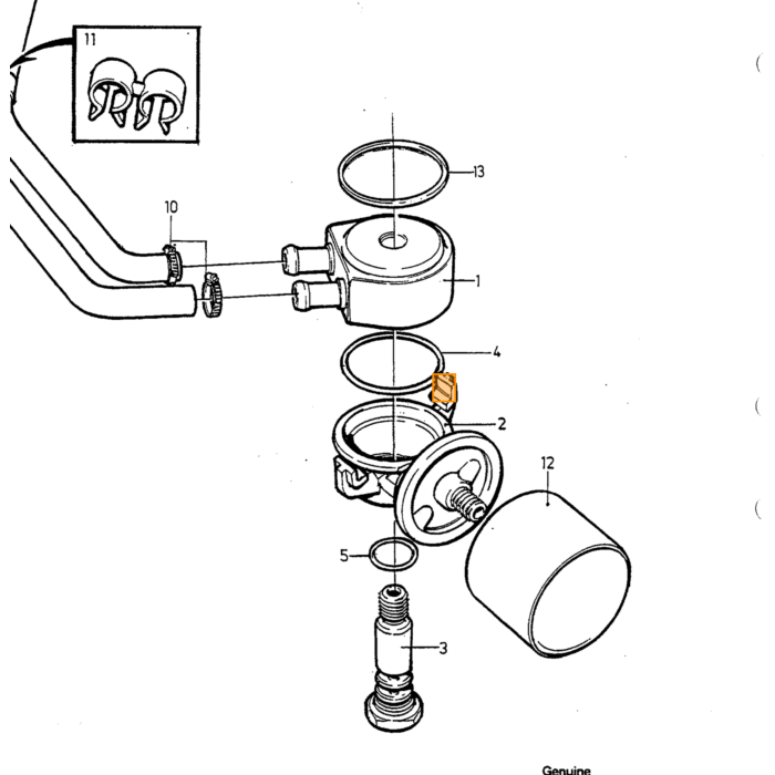 Volvo Joint torique Refroidisseur d'huile Volvo 740 - 760 - 780 - 940 - 960 - S90 - V90 B200  B230 TURBO. B204FT. B204GT. B280 1987+ Volvo piece no 3547188
