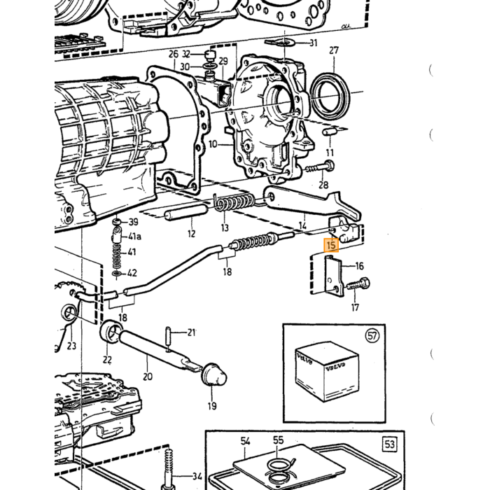 Volvo Filtre de boîte de vitesses automatique Volvo S90 - V90 - 960-940 AW30-40/43 Volvo piece no 3549200