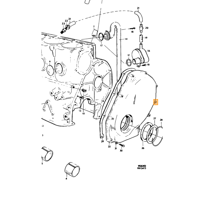 Volvo Vis bielle B18+B20+B30 -1973 (volant 6 trous) Volvo piece no 415223