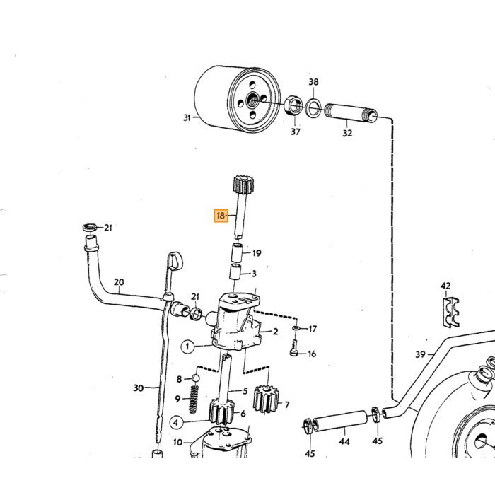 Volvo Pignon+arbre pompe à huile+distributeur de débit B18+B20+B30 Volvo piece no 418277