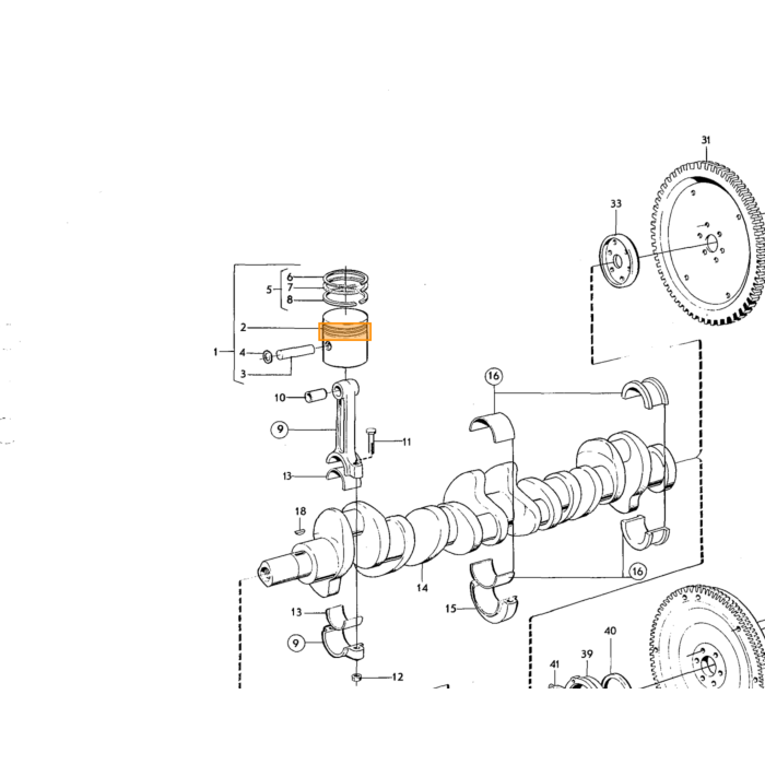 Volvo Entretoise arbre à cames B18+B20+B30 4.4mm Volvo piece no 418363