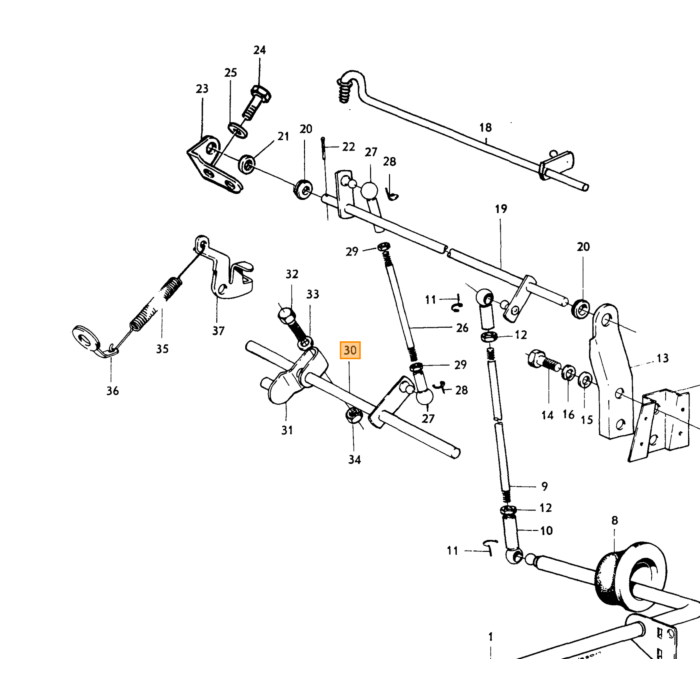 Volvo Tige de papillon pour carburateurs SU PV544+Duett+Amazon+P1800 B18B+B18D pas en stock - contacter le service client Volvo piece no 418449