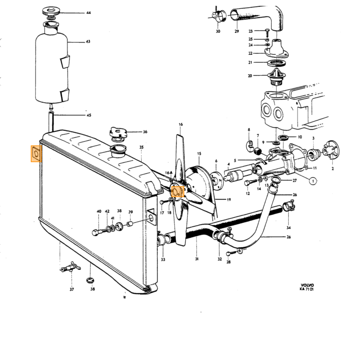 Volvo Anneau caoutchouc pompe à eau B18+B20 8.5mm haut petit (entre pompe à eau et culasse)B18A-B20B/E/F) Volvo piece no 418655