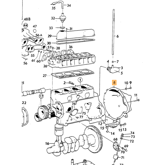 Volvo Bouchon de congélation 45MM W18+B20+B30 tête+bloc inférieur 463904 Volvo piece no 418718
