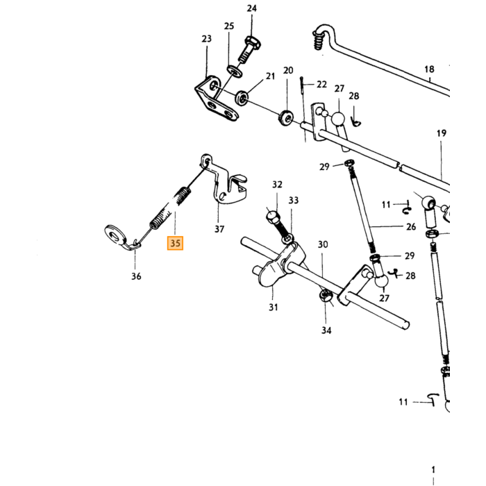 Volvo Ressort tige de gaz SU HS6 et HIF (ressort de rappel) + injection B20E Volvo piece no 418963
