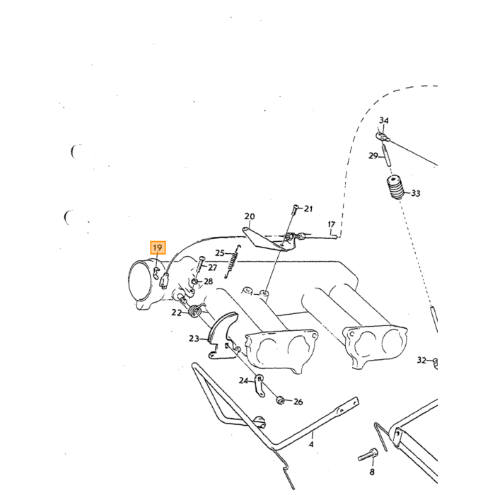 Volvo Ressort tige de gaz SU HS6 et HIF (ressort de rappel) + injection B20E Volvo piece no 418963