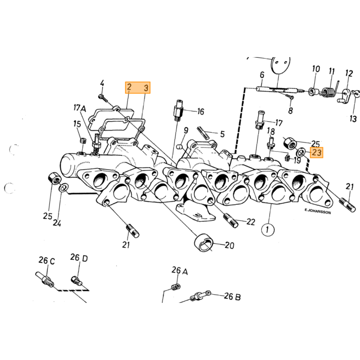 Volvo Collecteur revet épais type B18+B20+B30+B19+B21+B23+B200+B230 diam 20x8.5 épaisseur 4.2mm Volvo piece no 419401