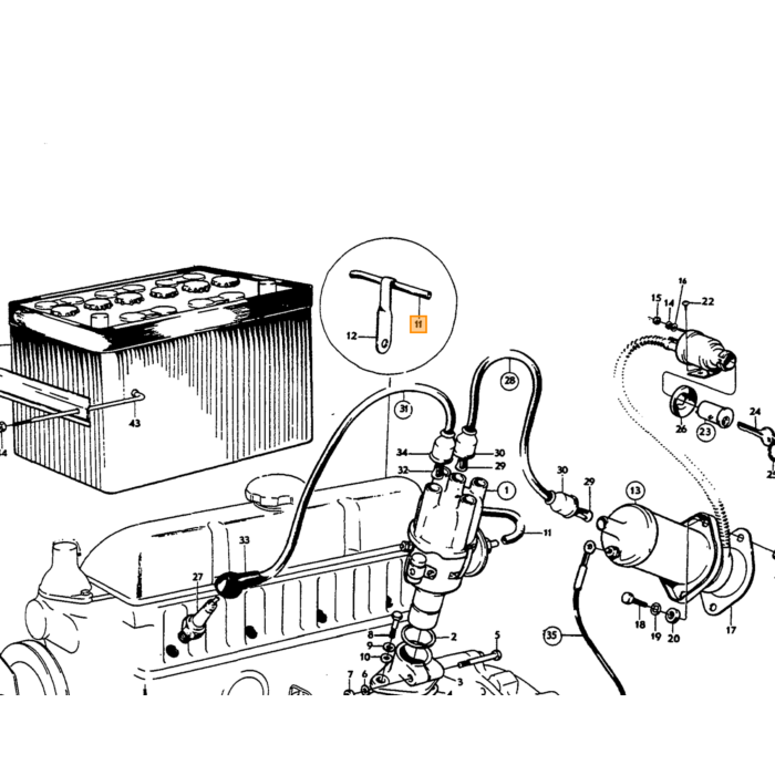 Volvo Support d'alternateur pour conversion CC à CA PV+Duett+Amazon+P1800 (419598 ) B18 motor Volvo piece no 419417