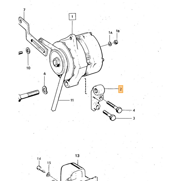 Volvo Support d'alternateur pour conversion CC à CA PV+Duett+Amazon+P1800 (419598 ) B18 motor Volvo piece no 419417