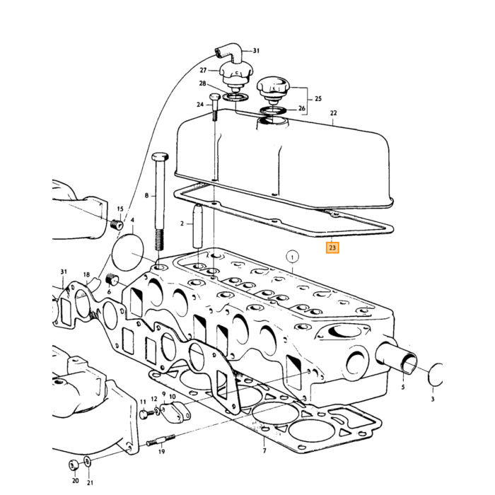 Volvo Joint couvercle de soupape B18+B20 liège sur culasse Volvo piece no 419678