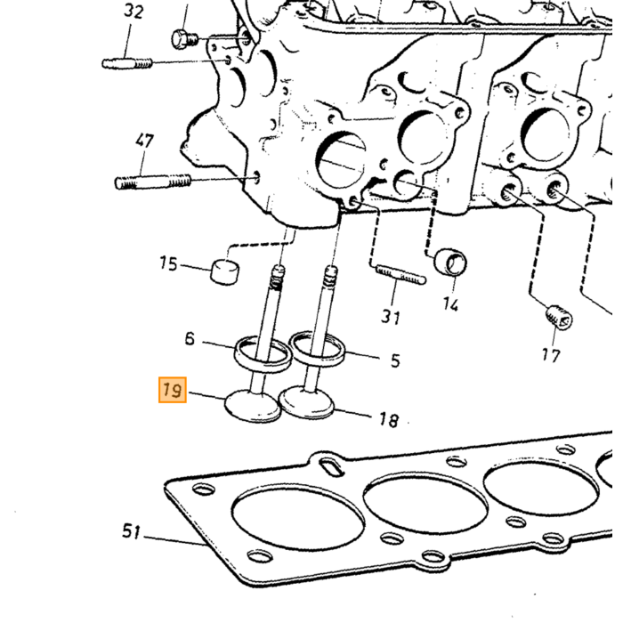 Volvo Soupape soupape d'échappement B19+B21+B23+B200+B230(sauf B230K) 740 240 940 760 340-360 Volvo piece no 463526
