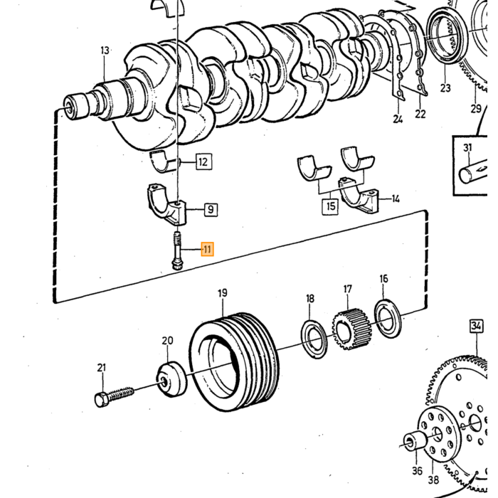 Volvo Tendeur de courroie de distribution B19+B21+B23+B230+B200 740 340-360 940 240 760 Volvo piece no 463633