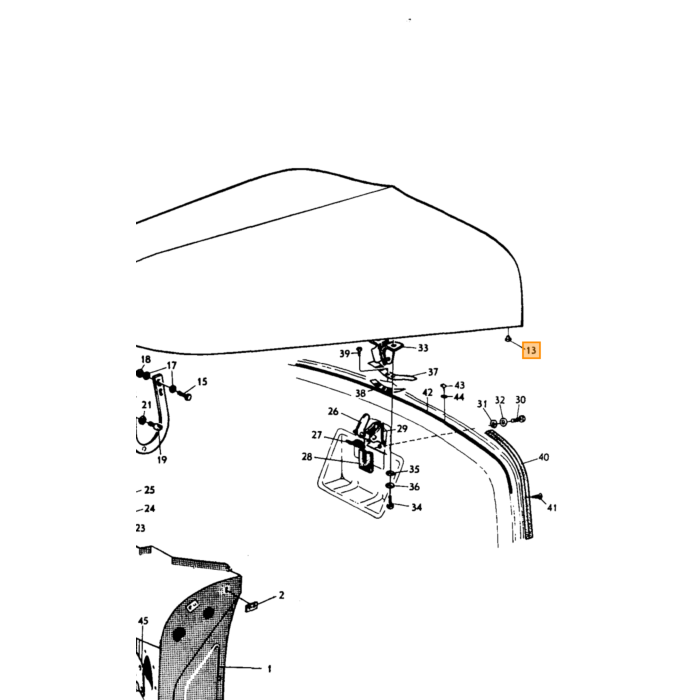 Pièce de carrosserie Volvo pour longeron de châssis avant gauche, montage pour PV 544 PV444, numéro de pièce Volvo 661094