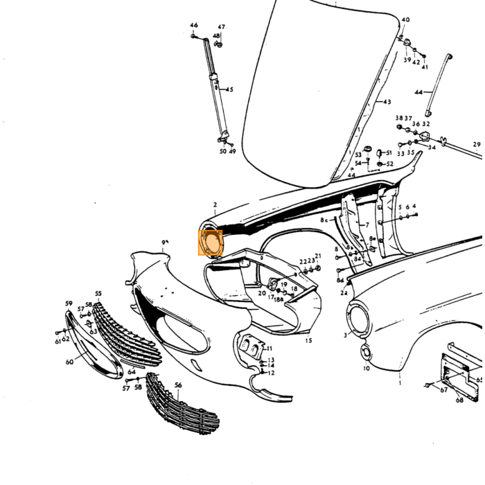 Volvo Body repair side rail front  (between front axle and radiator) left side Volvo piece no 664375F