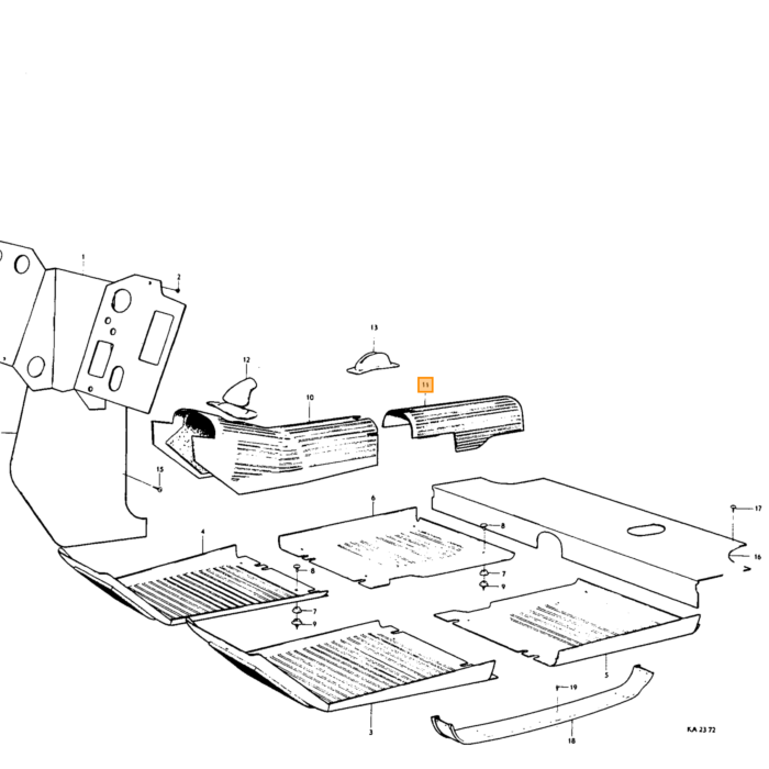 Volvo pince de montage de garniture de toit 1800 nml Volvo piece no 666171