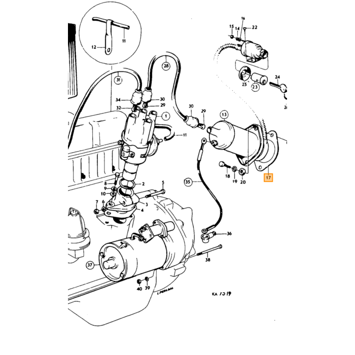 Volvo Joint caoutchouc bobine d'allumage entre bobine d'allumage et cloison PV544+Duett+Amazon 2 trous Volvo piece no 666214