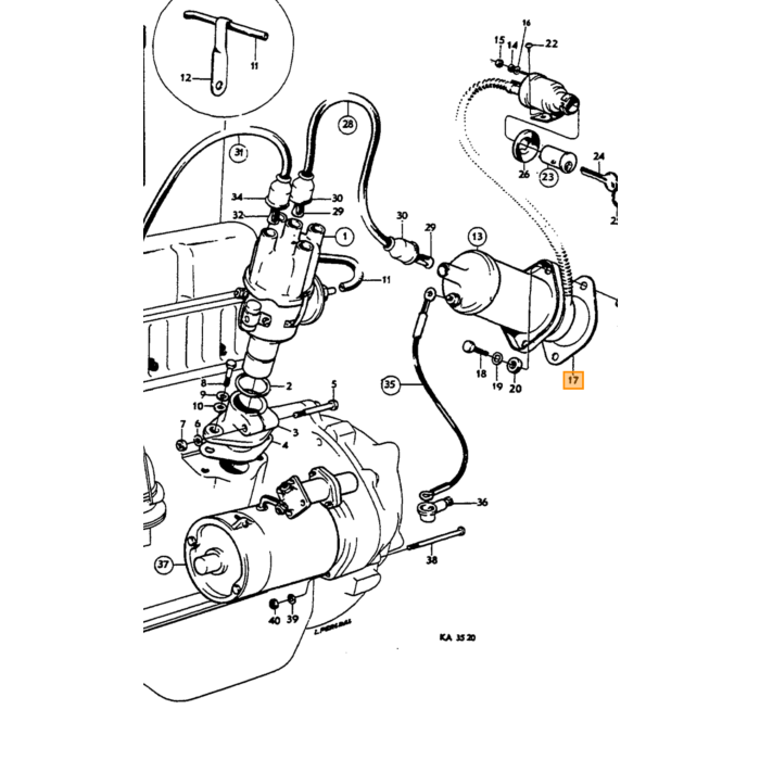 Volvo Joint caoutchouc bobine d'allumage entre bobine d'allumage et cloison PV544+Duett+Amazon 2 trous Volvo piece no 666214