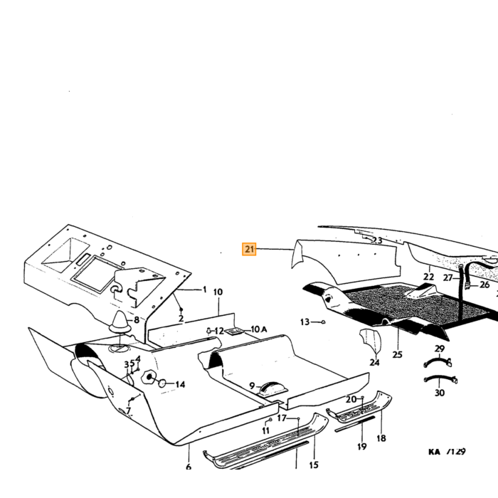 Volvo Couverture en carton dans la valise Amazon Set gauche + droite noir Volvo piece no 671067