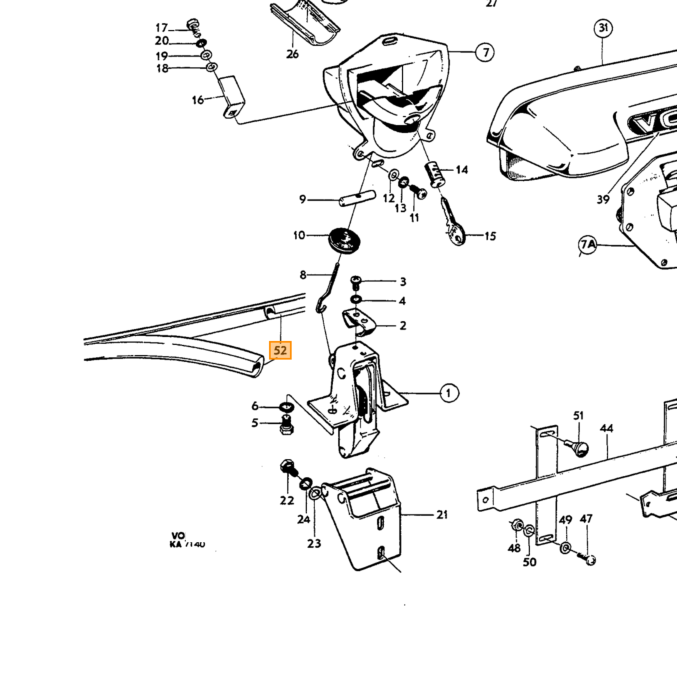 Volvo Coffre en caoutchouc Amazon berline original 121 122 123 4 portes 2 portes ORIGINAL Volvo piece no 671687