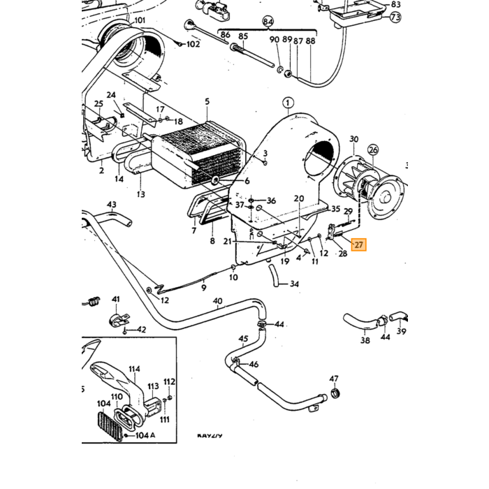 Volvo Balai en carbone valeur moteur radiateur PV444 + PV544 + Amazon + P1800 140 Volvo piece no 671984