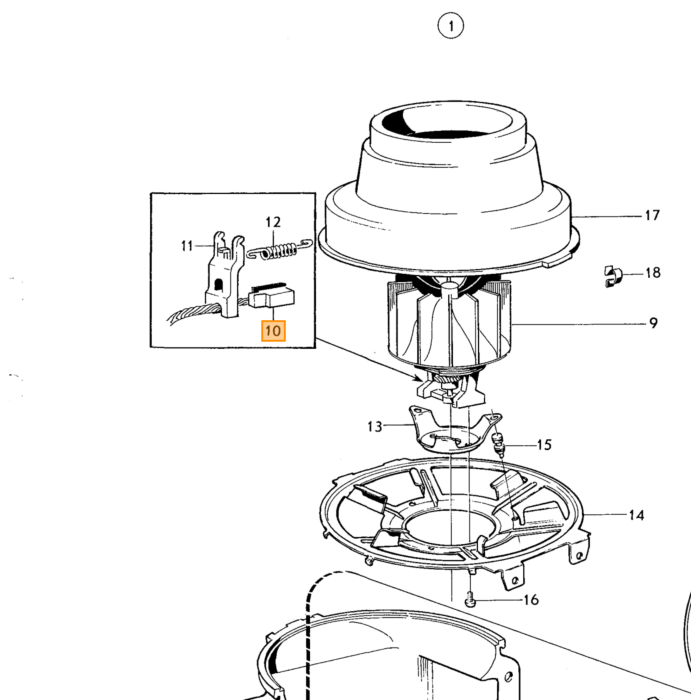 Volvo Balai en carbone valeur moteur radiateur PV444 + PV544 + Amazon + P1800 140 Volvo piece no 671984