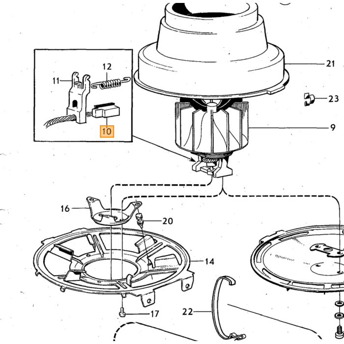 Volvo Balai en carbone valeur moteur radiateur PV444 + PV544 + Amazon + P1800 140 Volvo piece no 671984