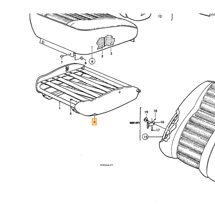 Volvo écrou d'appui-tête en plastique de type mince Volvo piece no 672016