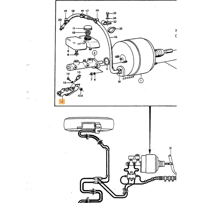 Volvo Collecteur de conduite de frein avant gauche Amazon+140+164+P1800 Volvo piece no 673764