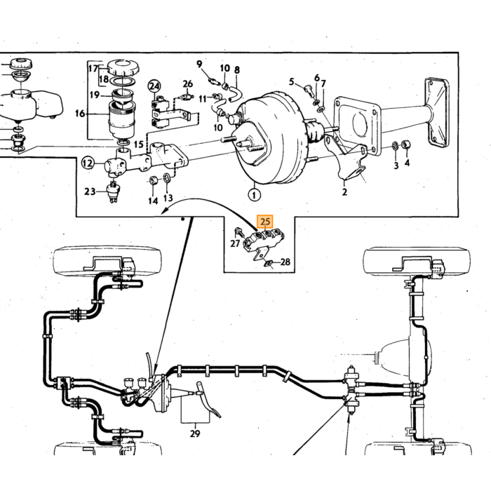 Volvo Collecteur de conduite de frein avant gauche Amazon+140+164+P1800 Volvo piece no 673764
