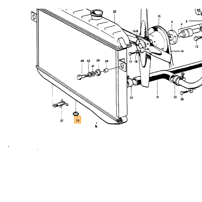 Volvo Radiateur en caoutchouc B18/B20 montage 3 pc requis PV+Amazon+P1800+140 Volvo piece no 673989