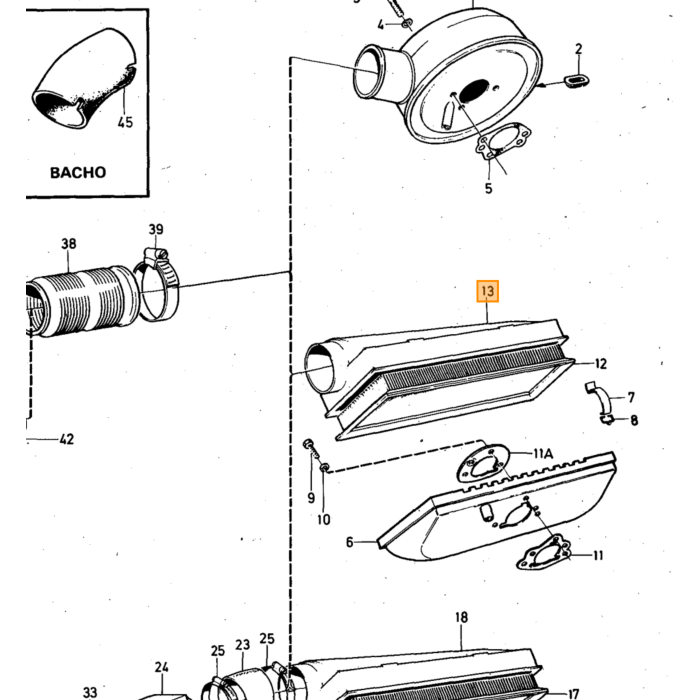 Volvo Boîtier de filtre Volvo 120 130 220 140 164 240 avec double stromberg/su plus disponible Volvo piece no 680743