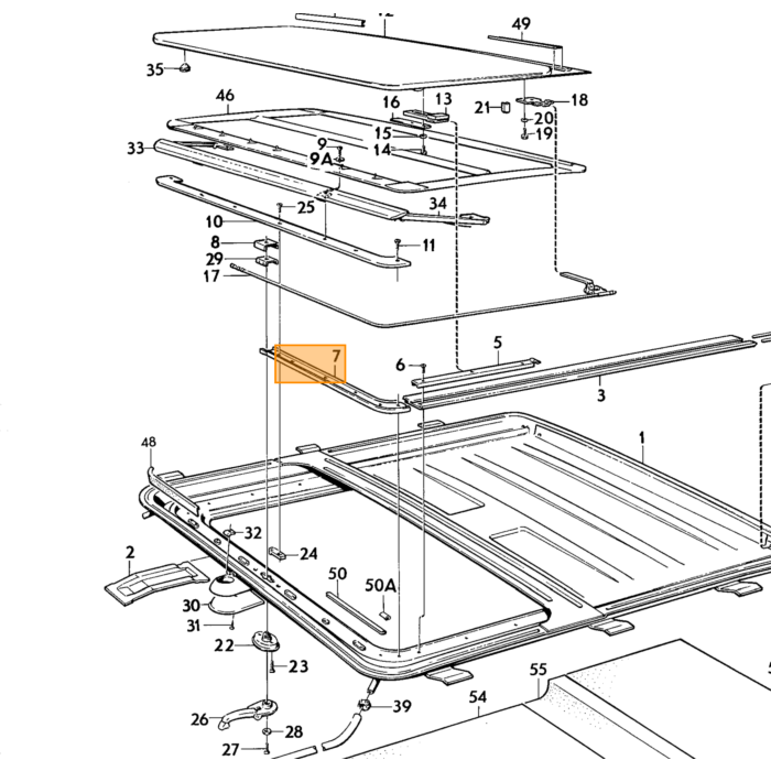Volvo Guide Rail  L.H. Volvo piece no 680961