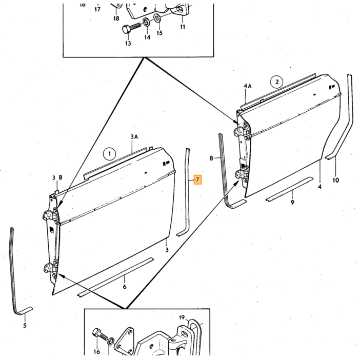 Volvo Guide Rail  L.H. Volvo piece no 680961