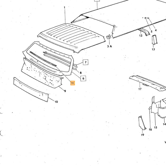 Volvo Guide Rail  R.H. Volvo piece no 681092