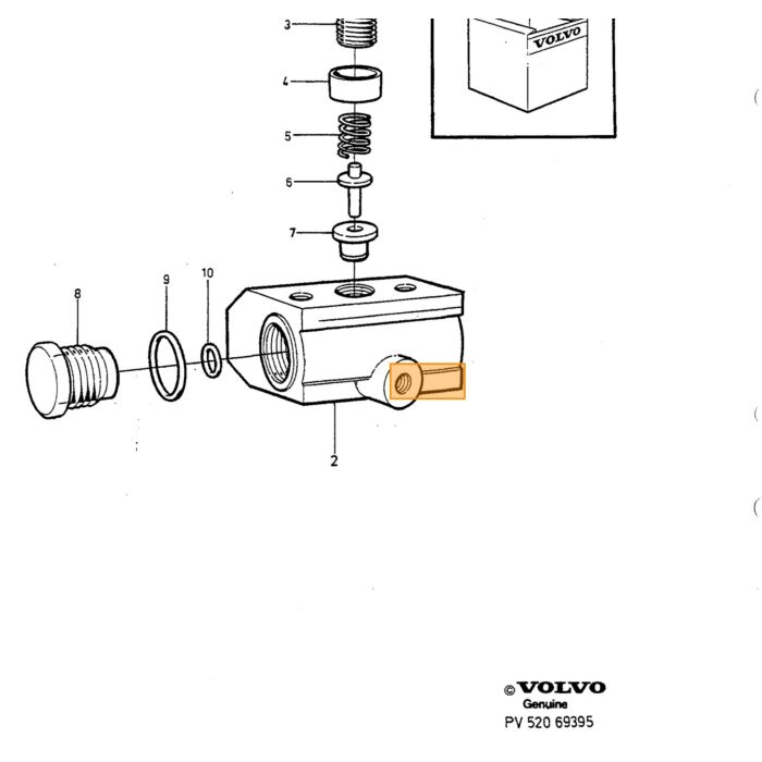Volvo Tuyau de frein  Volvo type  Volvo 740 : type de moteur remleitung Verbindung zwischen Volvo 850 : remleitung Verbindung zwischen Volvo 940 960 : type de moteur remleitung Verbindu Volvo piece no 6819040