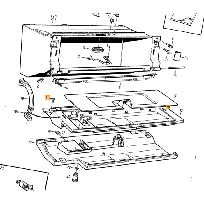 Volvo Glove Compartment  Black Volvo piece no 6840699