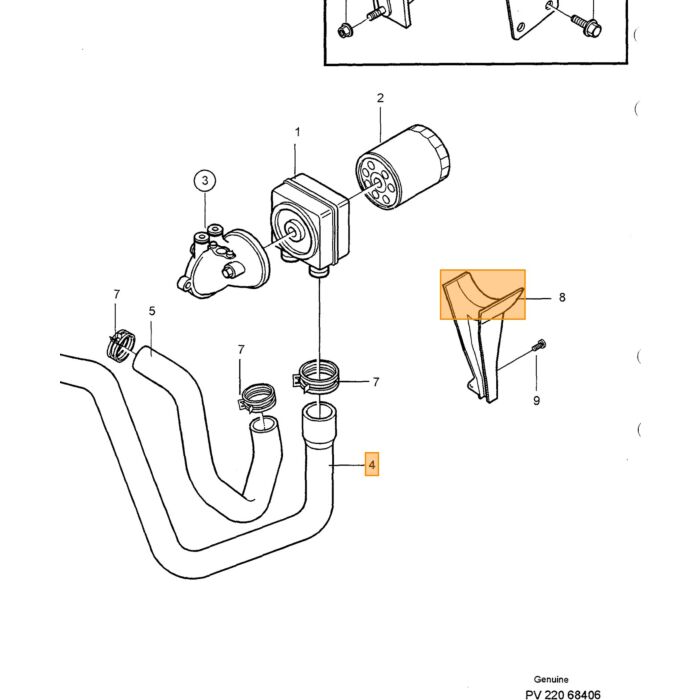Volvo Conduite d'huile Snap Lock Volvo 850 - S70 - V70 - C70 - XC70 Volvo piece no 6842411