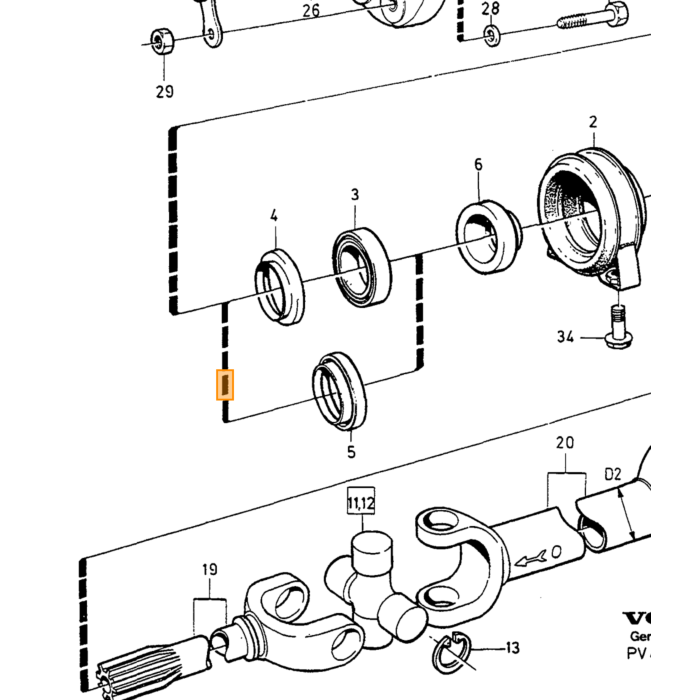 Volvo Propeller Shaft Volvo piece no 6843138