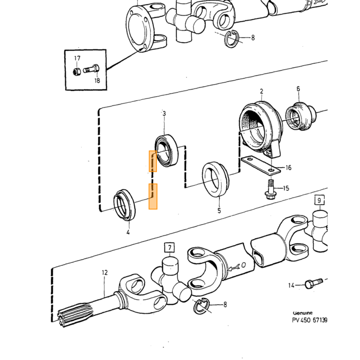 Volvo Propeller Shaft Volvo piece no 6843138