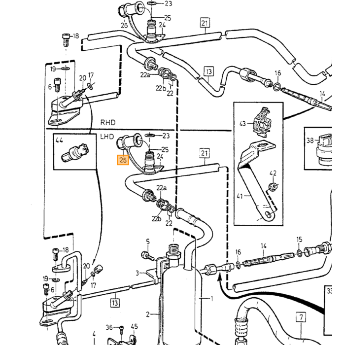 Volvo Vanne Airco Volvo 240 - 850 - 940 - C30 - S40 - C70 - S70 - V70 - XC70 - S80 - XC90 Volvo piece no 6849305