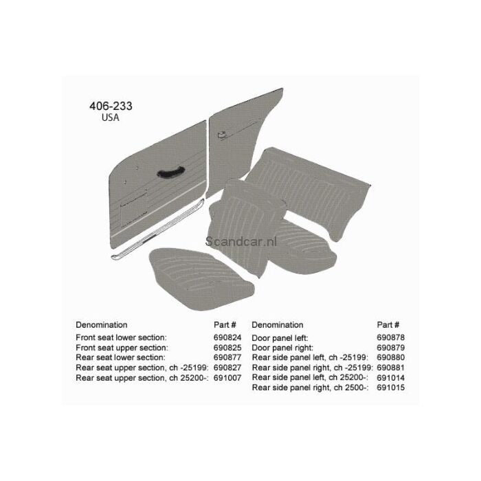 Mattenset P1800ES velours rood complete set