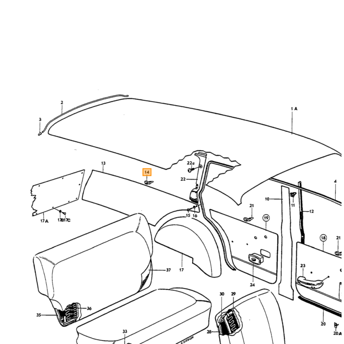Volvo Upholstery amazon estate sidepanel Left+right SET rear in luggage compartiment For Volvo Volvo piece no 691589