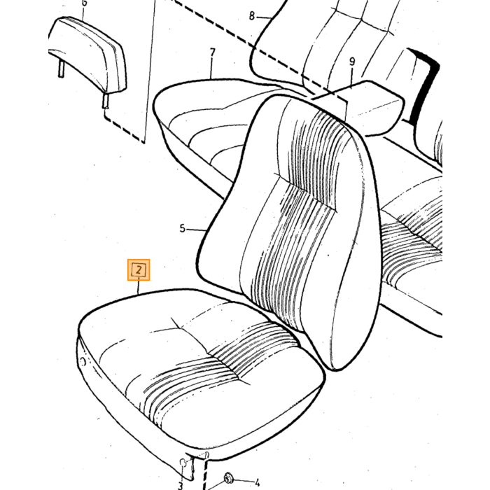 Volvo Housse de chaise Bekl 240 siège beige 613-604 Volvo piece no 693031