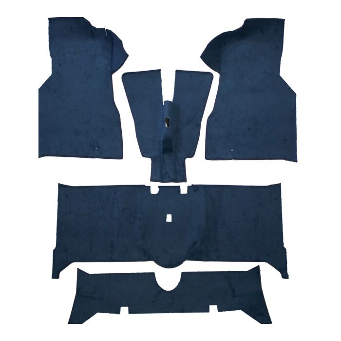 Ensemble de Tapis Volvo 140 1973 1974 couvrant le sol entier en 5 parties 1973 1974 BLEU, numéro de pièce Volvo 693942