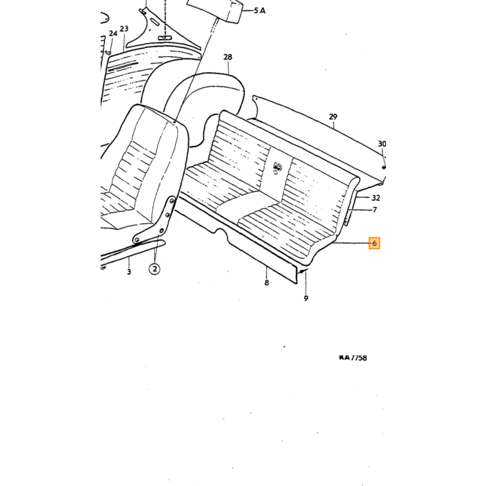 Volvo Garniture P1800E+dossier de siège arrière+siège SET brun doré métallisé 341-766 incl 694172 Volvo piece no 694147