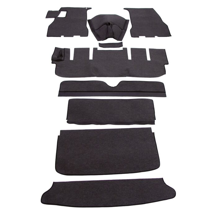 Volvo Jeu de tapis P1800S noir jeu complet 10 pièces Volvo piece no 696007