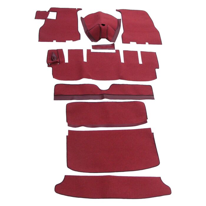 Ensemble de tapis P1800S rouge, set complet de 10 pièces RHD pour Volvo