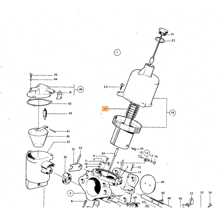 Volvo Carburateur à chambre à vide à ressort SU H4+SUHS6 B16B+B18B+B20B PV444+PV544+Duett+Amazon Volvo piece no 71816