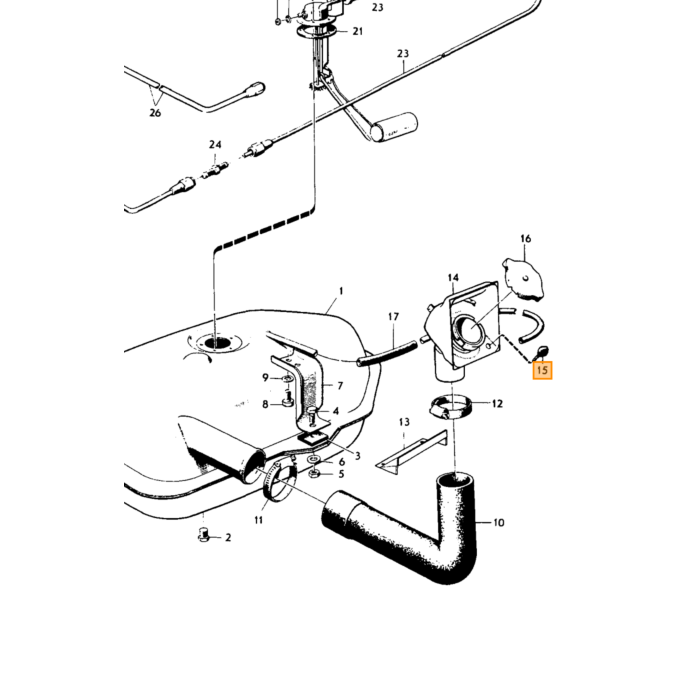 Volvo Levier pour carburateur Zenith 34VN+36VN Volvo piece no 71924